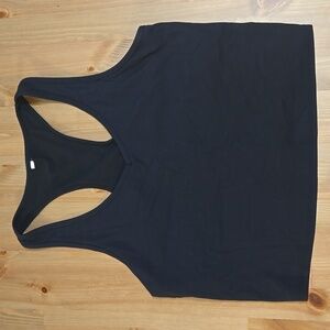 Black Ribbed Women's crop Tank Top